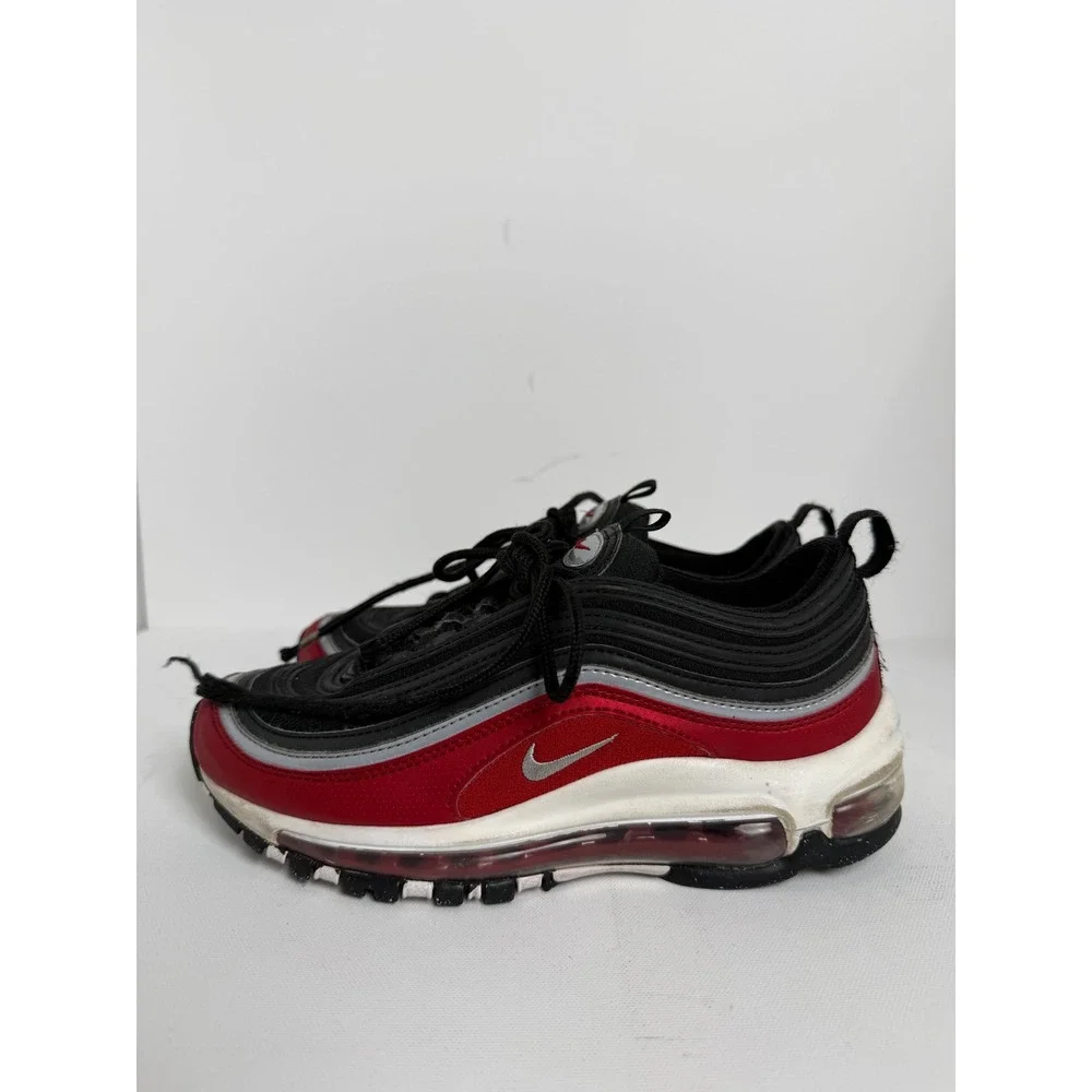 Nike Air Max 97 GS Sneakers Black Red Silver Athletic Running Shoes FB3245-001